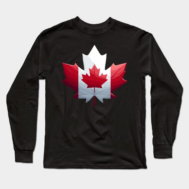 Canada Flag Maple Leaf Long Sleeve T-Shirt by Graceful Designs